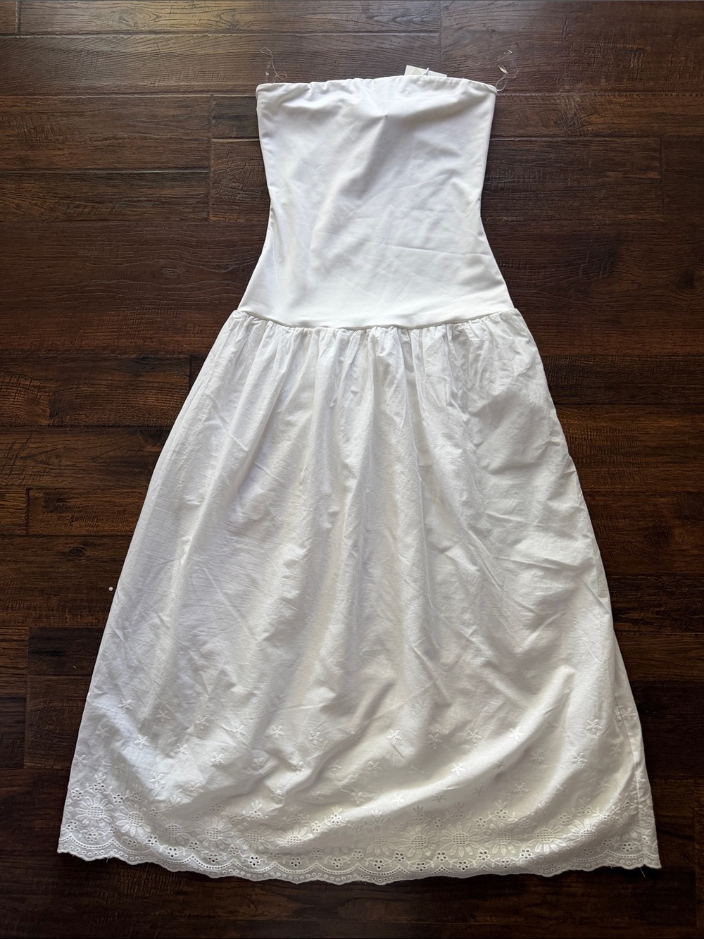 Peppermayo Strapless Floral Lace Maxi Dress White XS NWT